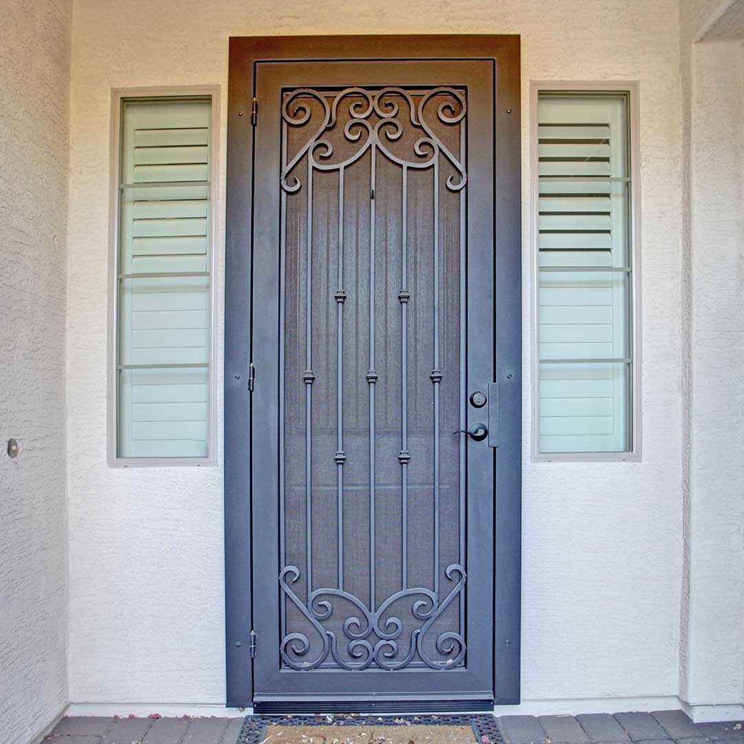 French Tip Iron Security Door - First Impression Ironworks