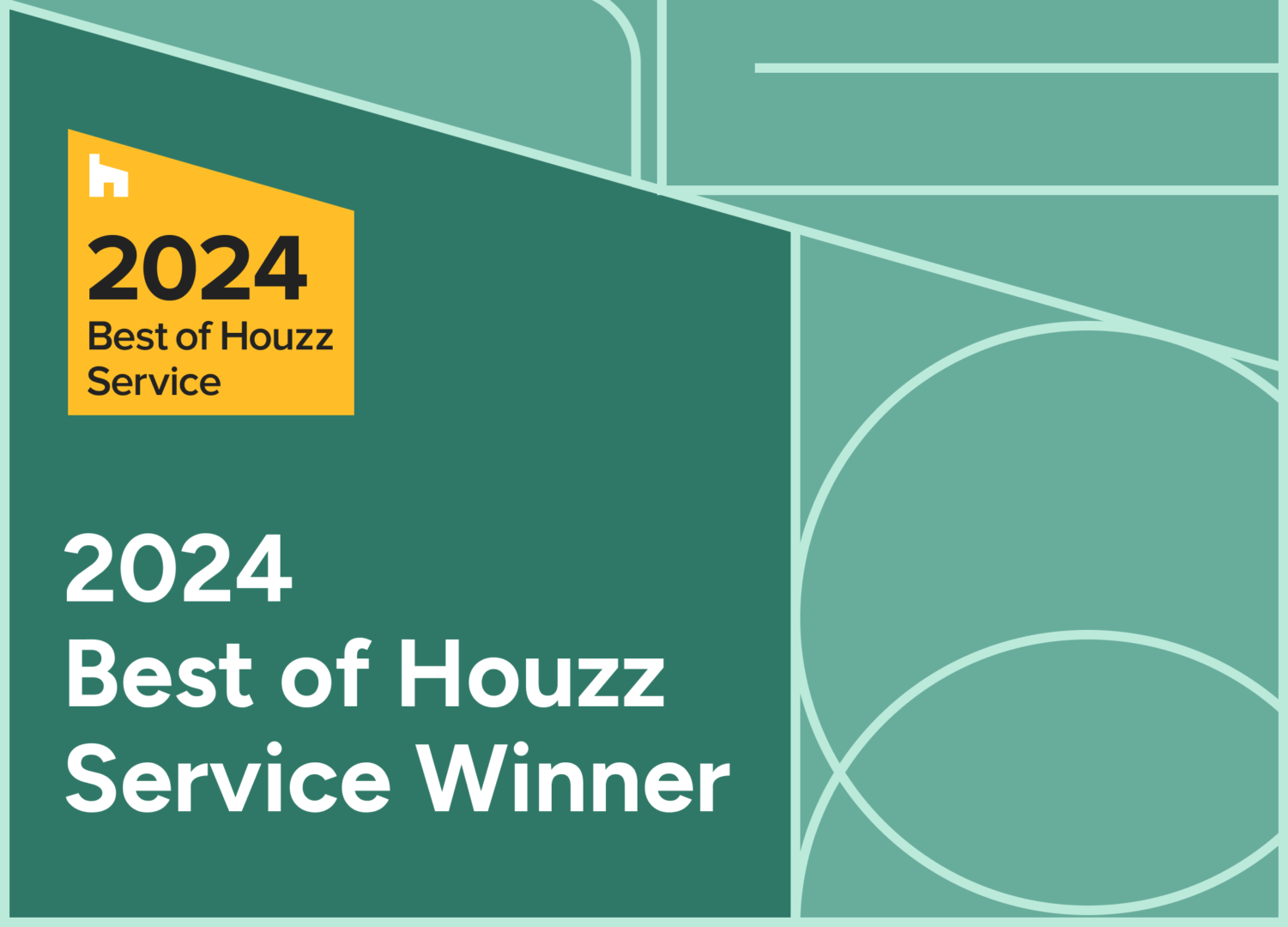 Graphic showing the Best of Houzz award